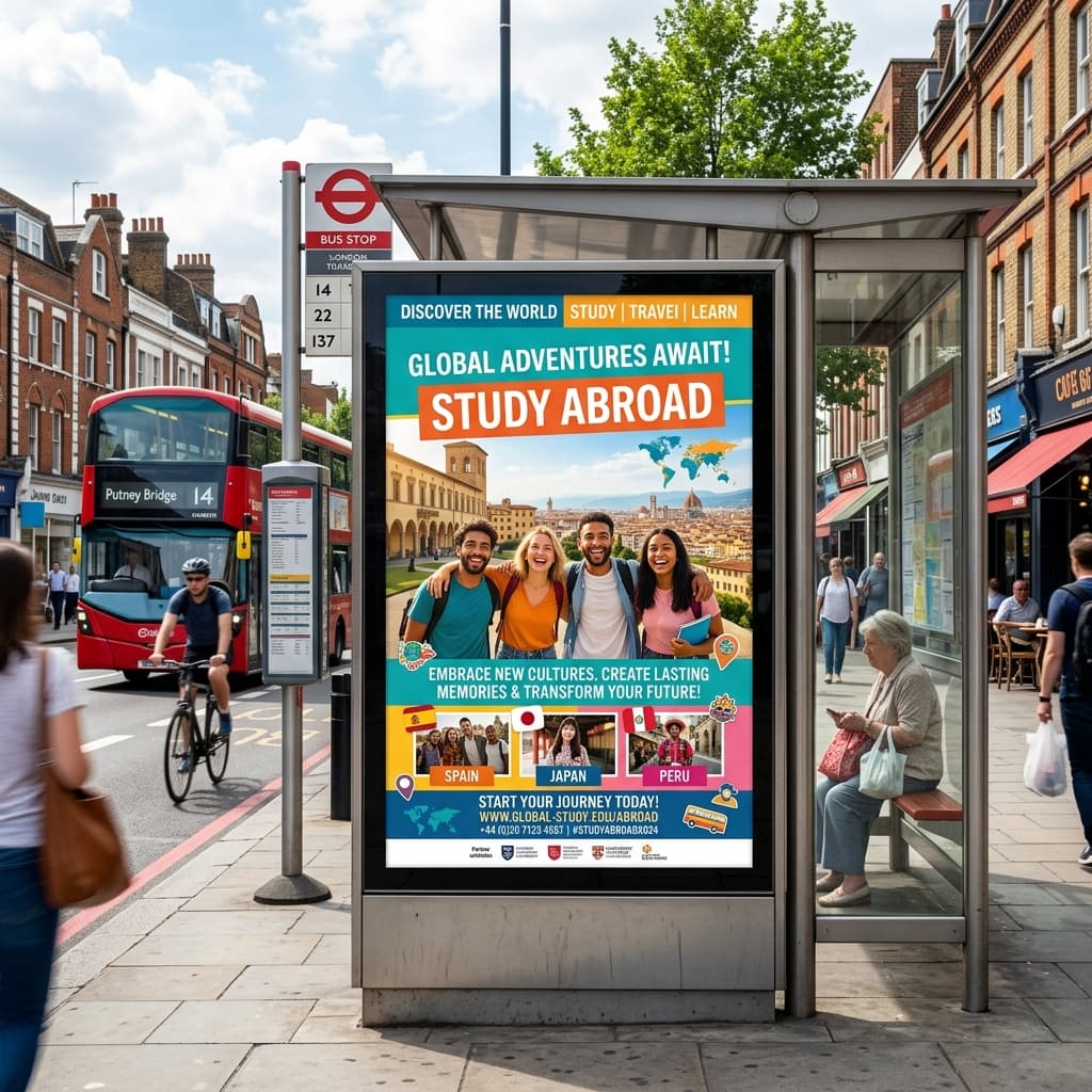 Education abroad campaign billboard