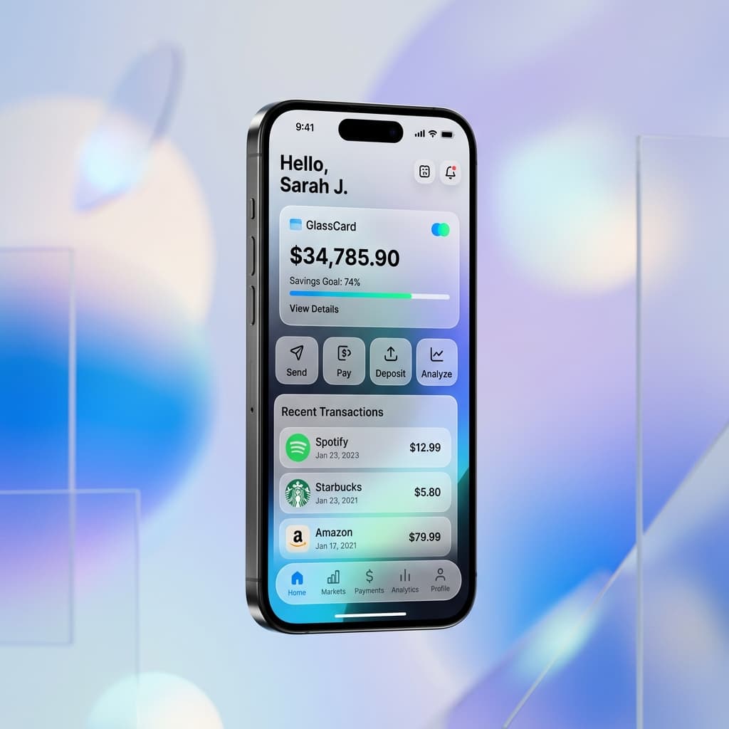 Fintech mobile app UI mockup